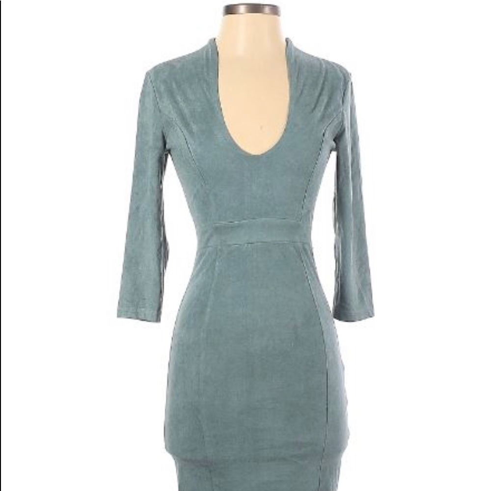 Privy Blue Suede Midi Dress